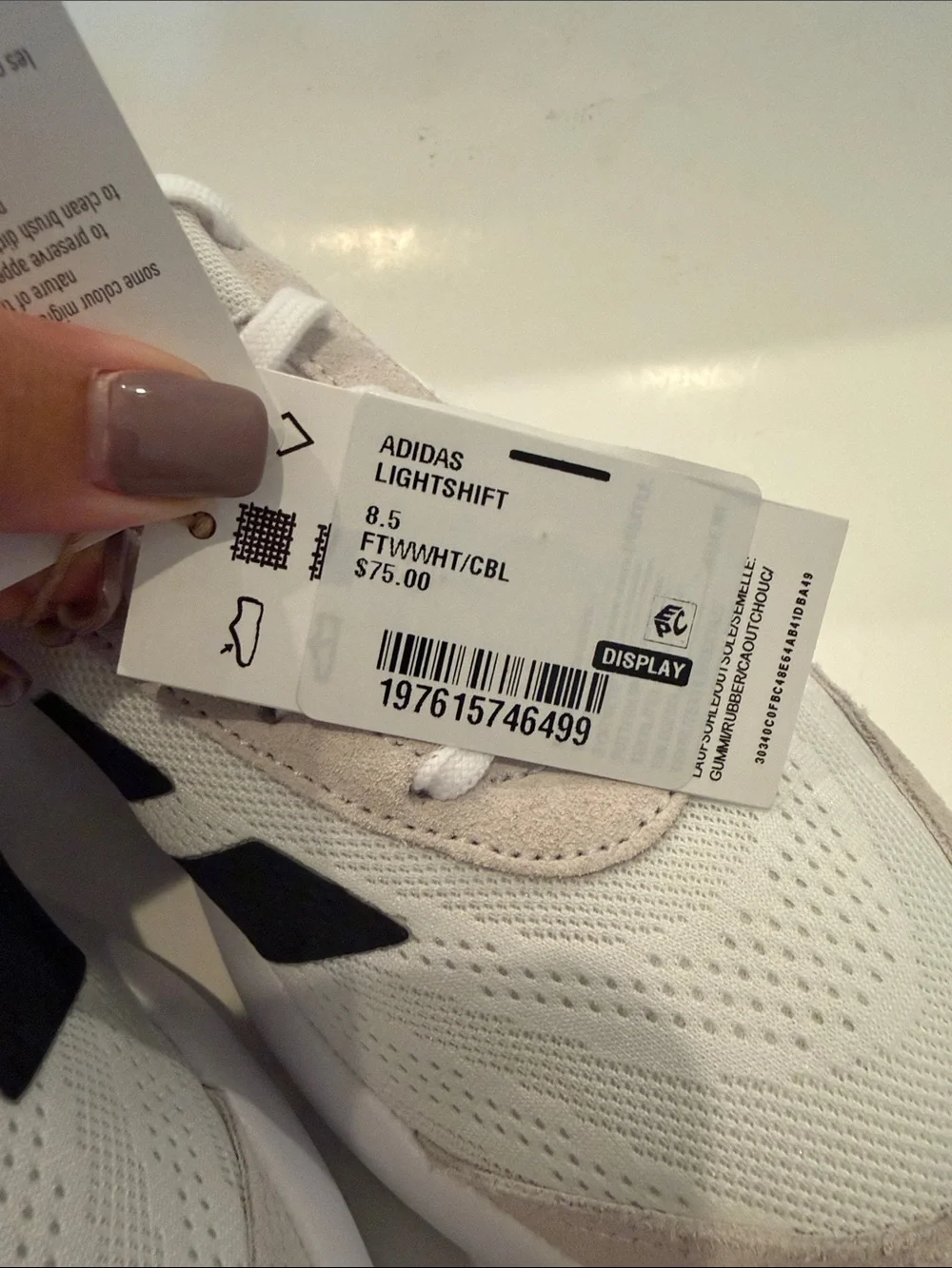 NWT Adidas White and Black Casual LightShift Running Shoes Size 8.5